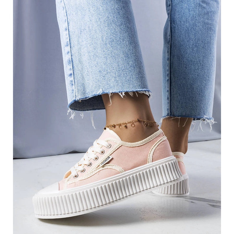 Baskets à plateforme roses Connie's 1 Baskets à plateforme roses Connie's 1