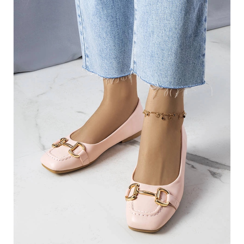 Ballerines roses à ornements dorés Iris 1