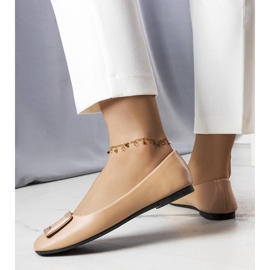 Ballerines marron à boucle Sheller beige 1