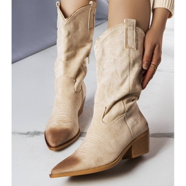 PA1 Santiags en suédine beige Routhier 1