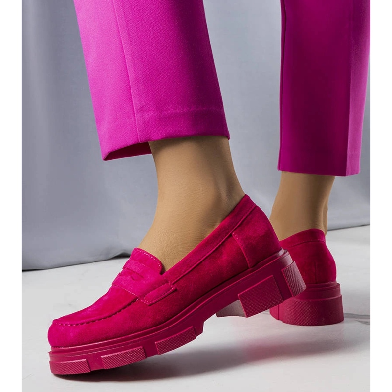 Chaussures en éco-daim rose d'Alacoque 1