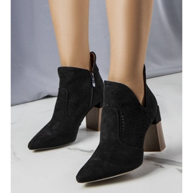 PA1 Bottines noires ajourées Hachée le noir 1