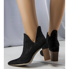PA1 Bottines noires ajourées Hachée le noir 2