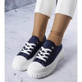 Baskets plateforme bleu marine Bellemare 1