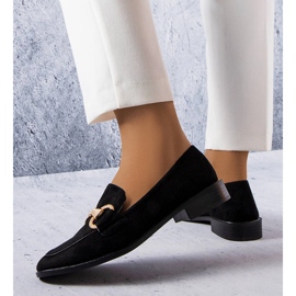 Mocassins noirs à ornements dorés Fluet le noir 1