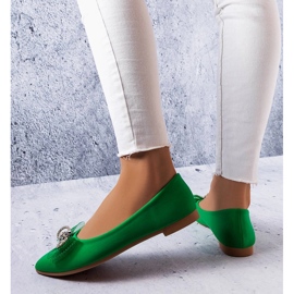 Ballerines vertes à nœud et strass LaGarde 1