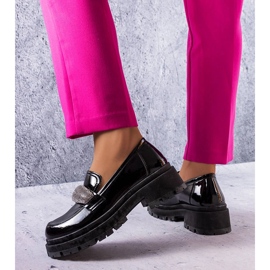 Derbies laquées noires avec zircons cubiques Mouss le noir 2