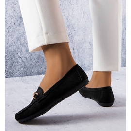 Mocassins Charrette noirs avec semelle intérieure en cuir le noir 1