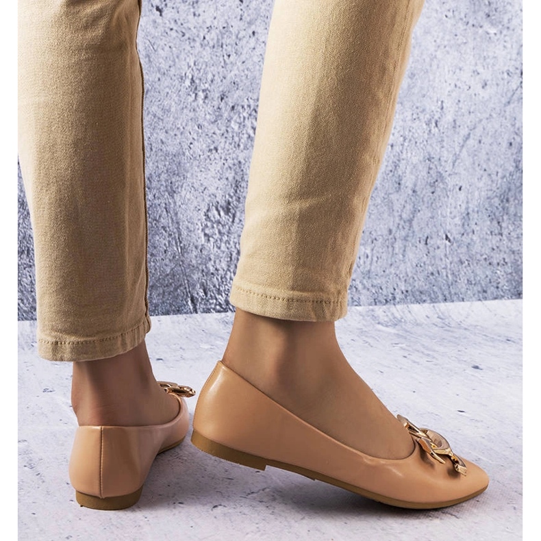 Ballerines beige foncé avec ornement Vallée 1