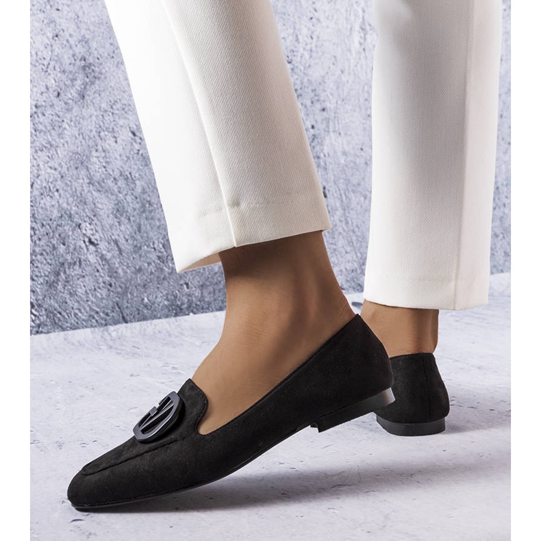 Ballerines noires à bout carré de Carrière le noir 1 Ballerines noires à bout carré de Carrière le noir 1