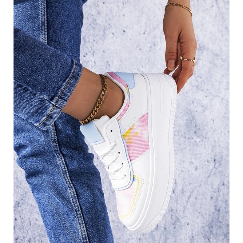 Chaussures à plateforme blanches et bleues Heloise 1