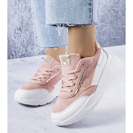 Baskets roses en éco-daim de Dupuis 1