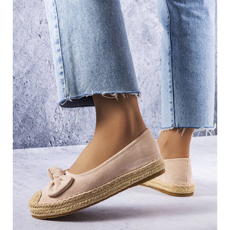 Espadrilles beiges à nœud Dorothée 1