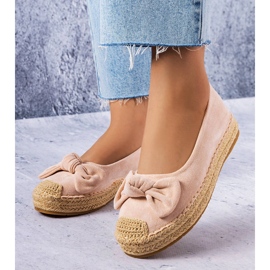 Espadrilles beiges à nœud Dorothée 2