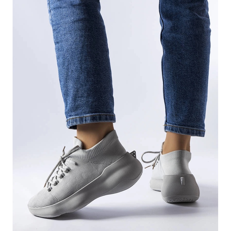 Baskets grises en textile de Lavallée 1 Baskets grises en textile de Lavallée 1