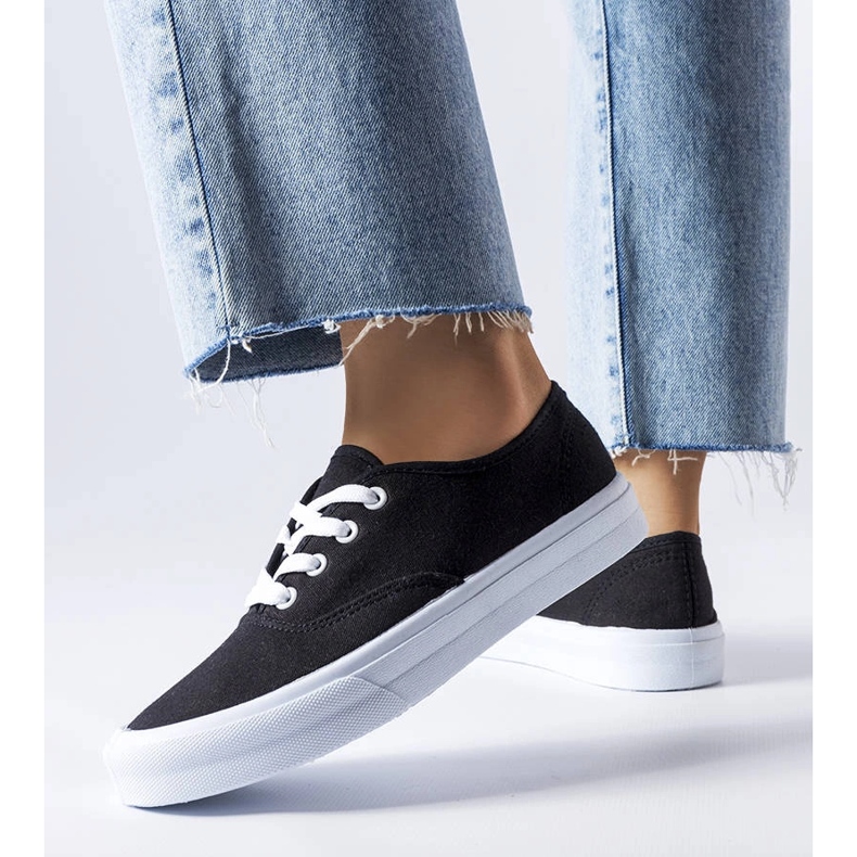 Baskets Fantina en tissu noir le noir 1