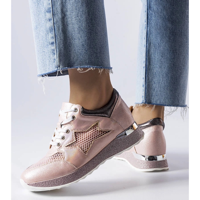 Baskets brillantes roses Angelier 1