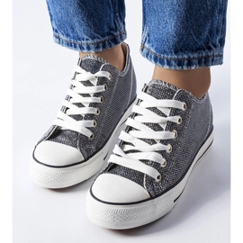 Baskets compensées en brocart noir de Crète le noir 2