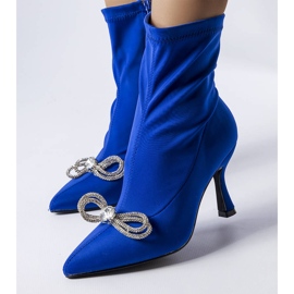 Bottines mars bleu nœud zircon 1