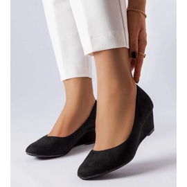 Ballerines noires à semelle compensée basse Pensee le noir 2