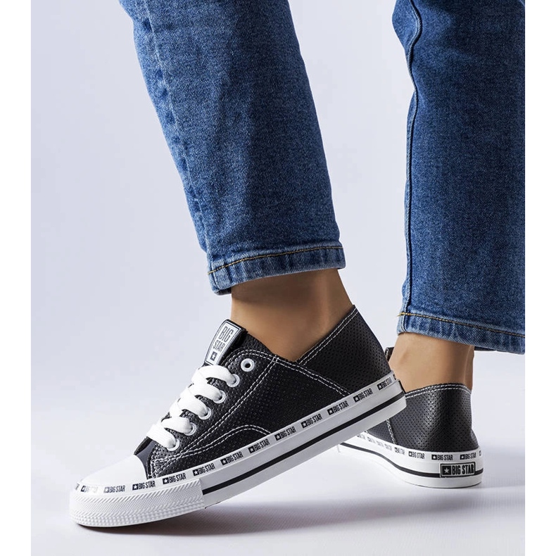 Baskets noires ajourées Big Star FF274023 1