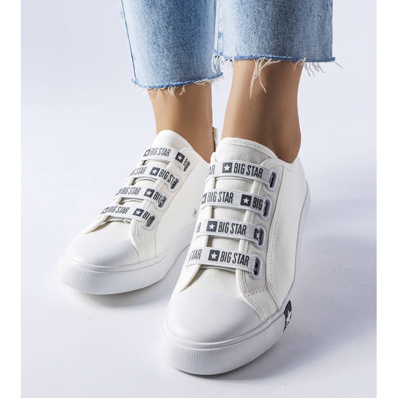Baskets blanches à enfiler Big Star HH274094 1