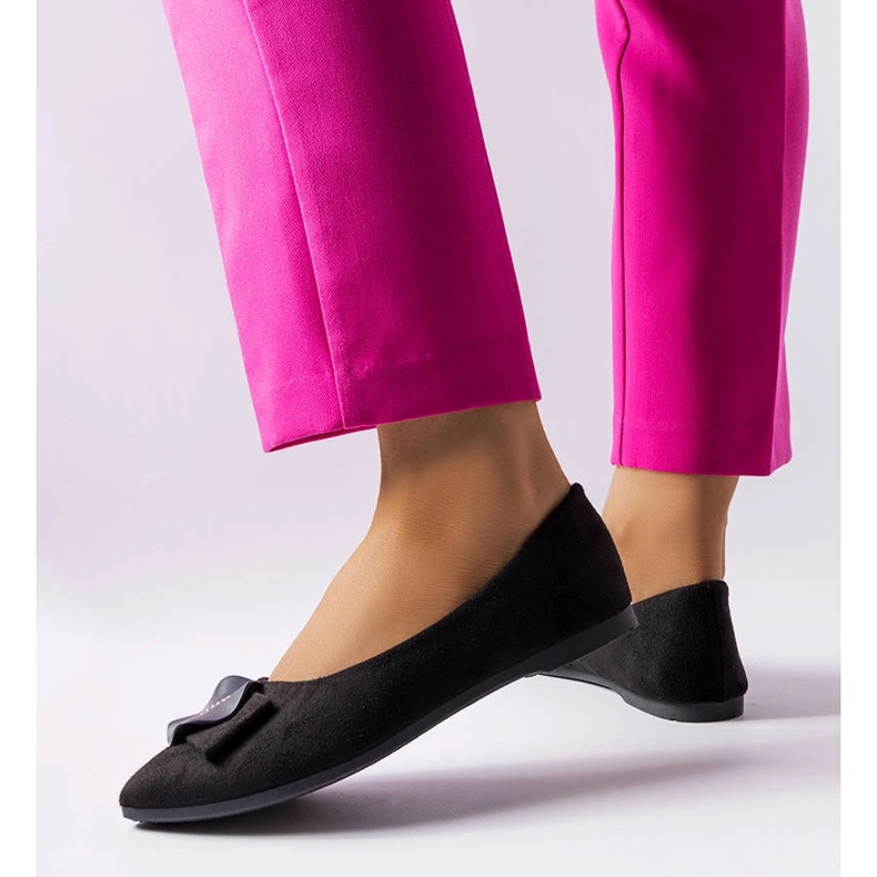 Ballerines noires ornées de strass Rémy le noir 1