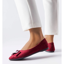 Ballerines bordeaux ornées de strass Rémy rouge 1