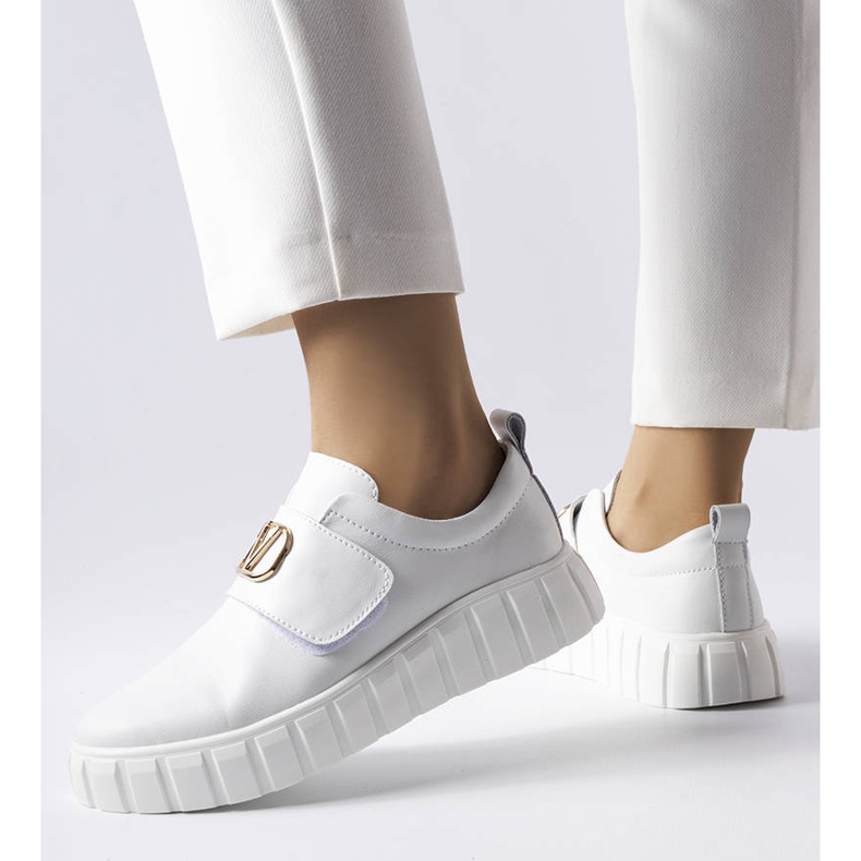 Baskets blanches à scratchs Vinceza 1