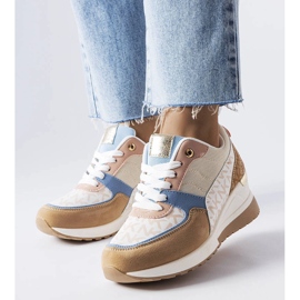 Baskets beiges et bleues Mireault 1
