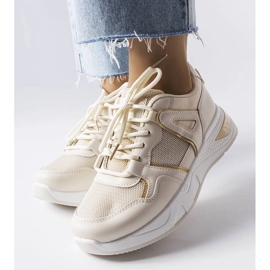 Baskets multi-matières beiges Caya 2