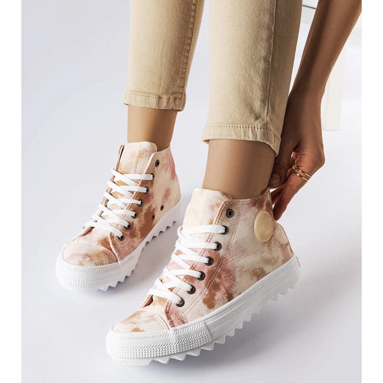 Baskets Big Star beiges à motifs LL274048 1