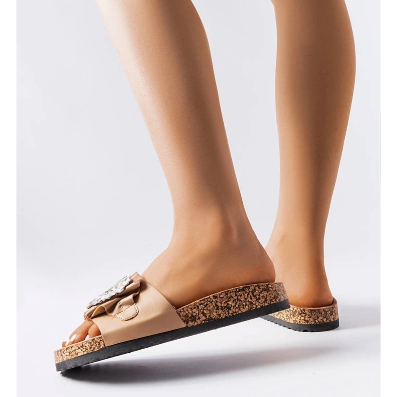 Mules marron à semelles en liège de chez Roy brun 2