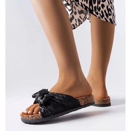 Claquettes noires à nœud Duplanty le noir 1