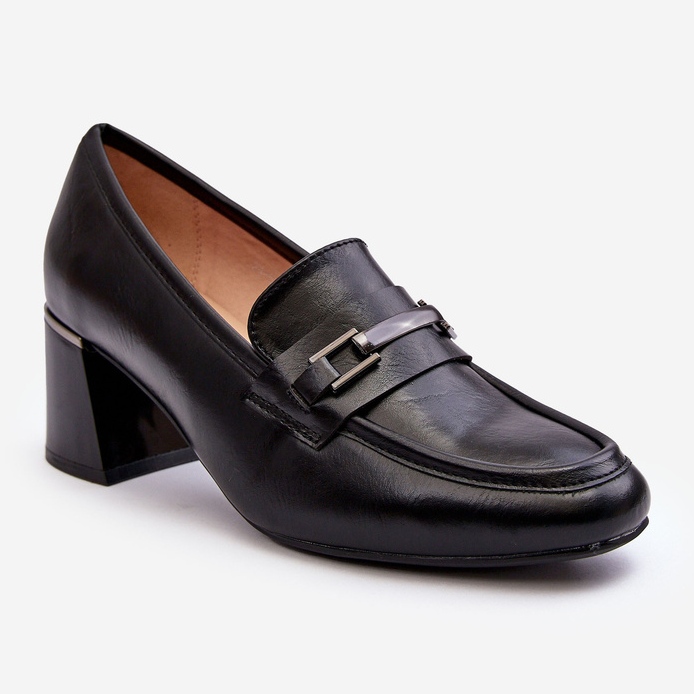 Vinceza Escarpins en Cuir à Talon Haut Noir Idona 2
