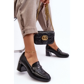 Vinceza Escarpins en Cuir à Talon Haut Noir Idona 1
