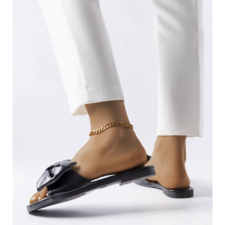 BM Sandales élégantes noires à nœud Garnier le noir 1