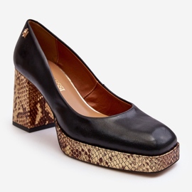 Escarpins en cuir à la mode Laura Messi 2599 Noir le noir 1