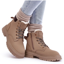 Trappeurs isolés en fourrure pour femmes, Fenan beige foncé 8