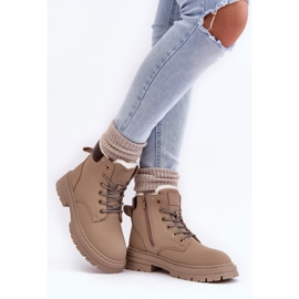 Trappeurs isolés en fourrure pour femmes, Fenan beige foncé 3
