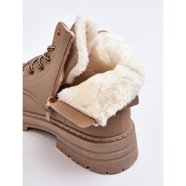 Trappeurs isolés en fourrure pour femmes, Fenan beige foncé 2