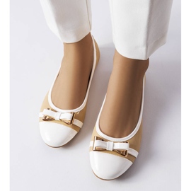Ballerines blanches et beiges à nœud Dufour 1