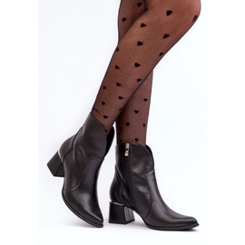 Lewski Shoes Bottes Cowboy En Cuir Pour Femme À Talon Haut Noir Lewski 3166/B/2 le noir 2