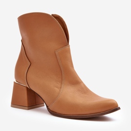 Lewski Shoes Bottes Cowboy En Cuir Pour Femme À Talon Haut Camel Lewski 3166/B/2 brun 1