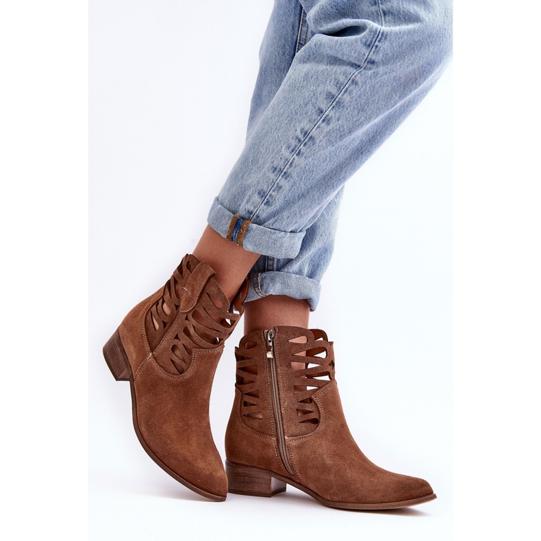 Lewski Shoes Bottines Cuir Ajourées Femme Marron Lewski 3329 brun 2