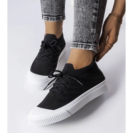 Baskets noires en tissu stretch de Polaire 1