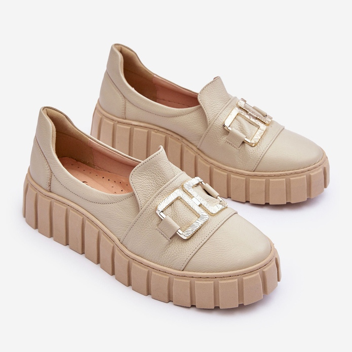 Lewski Shoes Chaussures en cuir pour femmes sur la plateforme Beige Lewski 3398 2 Lewski Shoes Chaussures en cuir pour femmes sur la plateforme Beige Lewski 3398 2