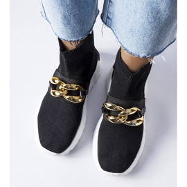 BM Baskets Baptiste noires avec chaîne le noir 1