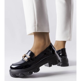 Chaussures en cuir verni noir Lemaitre le noir 1