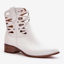 Lewski Shoes Bottines Cuir Ajourees Femme Blanc Lewski 3329 blanche KeeShoes